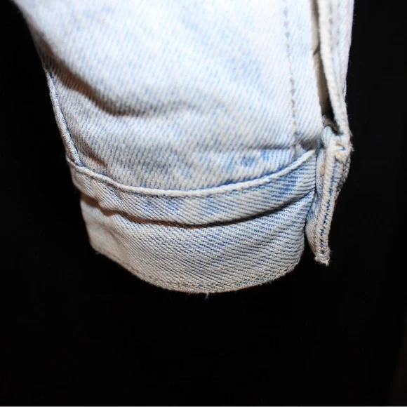 American Eagle Sherpa-lined Denim Bomber Jacket with Fur Hood Women's XXS - Picture 7 of 10